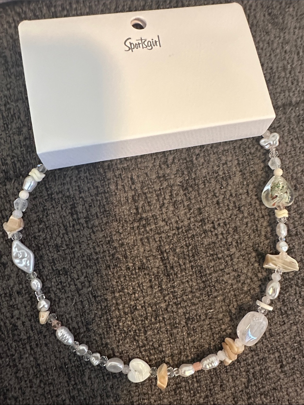 NWT Sportsgirl Pearl & Shell Bead Necklace in Ivory and White